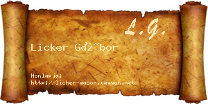 Licker Gábor névjegykártya