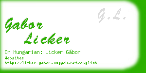 gabor licker business card